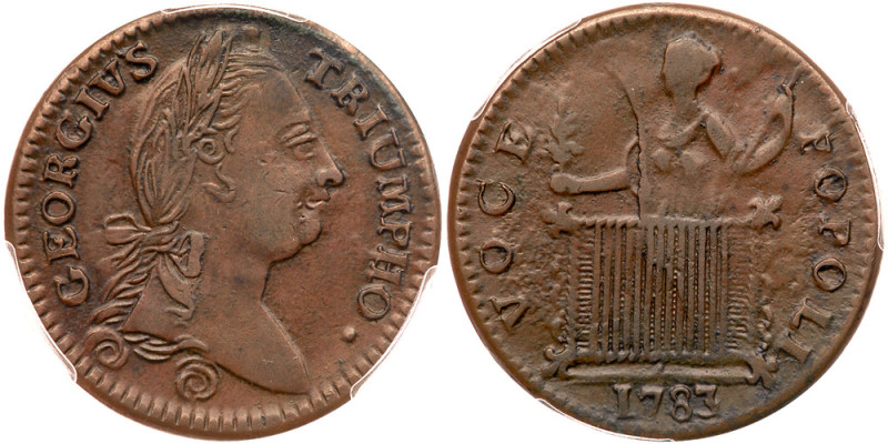 1783 Washington "Georgius Triumpho" token. PCGS EF45

1783 Washington "Georgiu...