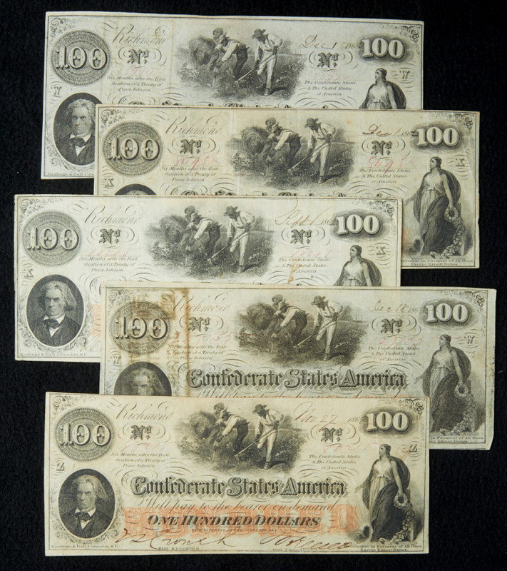 Octet of T41's. 1862. $100.

Octet of T41's. 1862. $100. All notes are Scroll ...