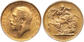 Great Britain. Sovereign, 1915. PCGS MS63