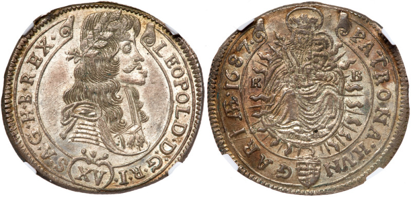 Hungary. 15 Kreuzer, 1687-KB. NGC MS64

Hungary. 15 Kreuzer, 1687-KB. KM-208. ...