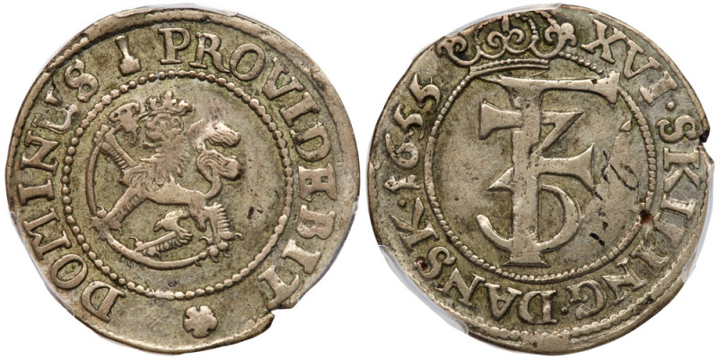 Norway. 16 Skilling, 1655. PCGS VF35

Norway. 16 Skilling, 1655. KM-32.1. Fred...