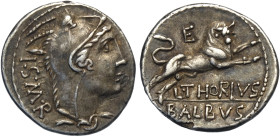 Repubblica Romana, Gens Thoria (105 a.C.), Denario, Roma, Ag 18,5 mm 3,86 g , Cr.-316/1 q.SPL