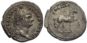 Domiziano Cesare (69-79), Denario (76 d.C.), Roma, Ag 19 mm 2,80 g , bella patina q.SPL