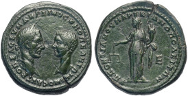 Macrino (217-218), Pentassarion, Marcianopolis, patina verde, Ae 28 mm 16,94 g , buon BB