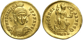 Onorio (333-423), Solido, Costantinopoli, Au 20 mm 4,38 g , Sear-20905, q.SPL