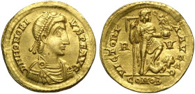 Onorio (333-423), Solido, Ravenna, Au 21 mm 4,40 g , Sear-20919, BB+