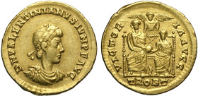 Valentiniano II (375-392), Solido, Treviri, Au 20 mm 4,43 g , Sear-20175, buon BB