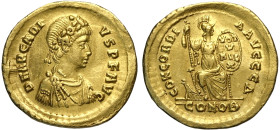 Arcadio (383-408), Solido, Costantinopoli, Au 21 mm 4,43 g , Sear-20704, BB-SPL