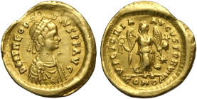Teodosio II (402-450), Tremisse, Costantinopoli, Au 14 mm 1,41 g , Sear-21167, BB