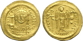 Giustiniano I (527-565), Solido, Costantinopoli, Au 20 mm 4,49 g , Sear-140, q.SPL