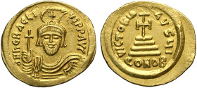 Eraclio (610-641), Solido, Costantinopoli, Au 22 mm 4,48 g , Sear-730, SPL