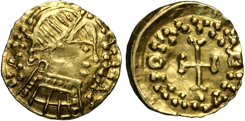 Longobardi, Emissioni pseudo imperiali, Tremisse, Au 12,5 mm 1,32 g , q.SPL