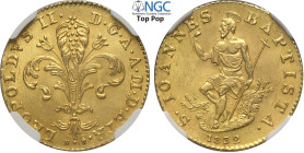 Firenze, Leopoldo II di Lorena (1824-1859), Zecchino o Fiorino d'oro 1832, Au 22 mm , di gran conservazione in Slab NGC MS64 Top Pop! (cert. 578901801...
