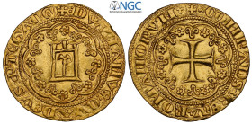 Genova, Simon Boccanegra Doge I (1339-1344), Genovino, MIR-28 Au 21 mm 3,53 g , ottima conservazione in Slab NGC MS61
