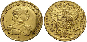 Napoli, Ferdinando IV di Borbone (1759-1816), Oncia napoletana da 6 Ducati 1761, Rara Gig-4 Au 26,5 mm 8,80 g , di ottima qualità SPL+