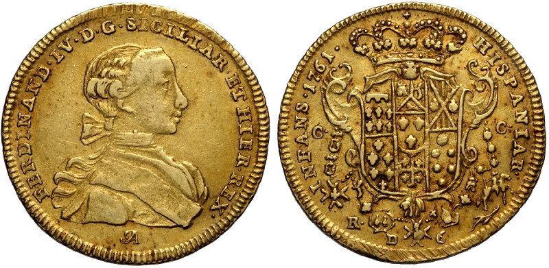 Napoli, Ferdinando IV di Borbone (1759-1816), Oncia napoletana da 6 Ducati 1761,...