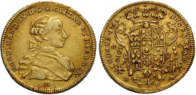 Napoli, Ferdinando IV di Borbone (1759-1816), Oncia napoletana da 6 Ducati 1761, Rara Gig-4a Au 26,5 mm 8,77 g , BB-SPL