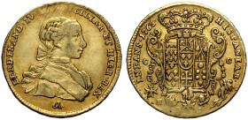 Napoli, Ferdinando IV di Borbone (1759-1816), Oncia napoletana da 6 Ducati 1763, Gig-6a Au 26,5 mm 8,75 g , BB-SPL