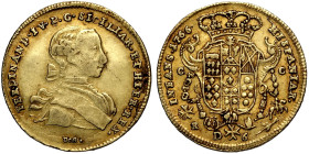 Napoli, Ferdinando IV di Borbone (1759-1816), Oncia napoletana da 6 Ducati 1766, Au 26,5 mm 8,76 g , BB-SPL