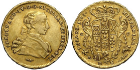 Napoli, Ferdinando IV di Borbone (1759-1816), Oncia napoletana da 6 Ducati 1767, Au 26,5 mm 8,76 g , q.SPL