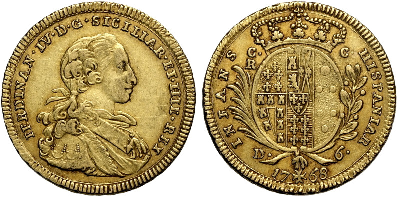 Napoli, Ferdinando IV di Borbone (1759-1816), Oncia napoletana da 6 Ducati 1768,...