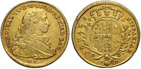 Napoli, Ferdinando IV di Borbone (1759-1816), Oncia napoletana da 6 Ducati 1769, Gig-16 Au 26,5 mm 8,79 g , bellissimi fondi brillanti q.SPL