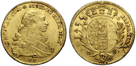 Napoli, Ferdinando IV di Borbone (1759-1816), Oncia napoletana da 6 Ducati 1769, Gig-16 Au 26,5 mm 8,82 g , q.SPL