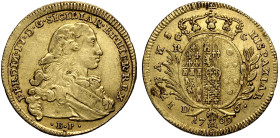 Napoli, Ferdinando IV di Borbone (1759-1816), Oncia napoletana da 6 Ducati 1769, Gig-16a Au 26,5 mm 8,81 g , BB-SPL