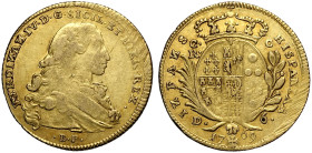 Napoli, Ferdinando IV di Borbone (1759-1816), Oncia napoletana da 6 Ducati 1769, Gig-16 Au 26,5 mm 8,77 g , BB