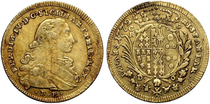 Napoli, Ferdinando IV di Borbone (1759-1816), Oncia napoletana da 6 Ducati 1772,...