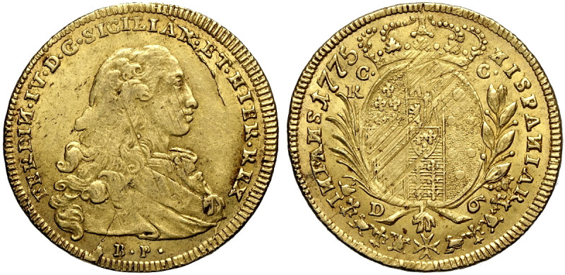 Napoli, Ferdinando IV di Borbone (1759-1816), Oncia napoletana da 6 Ducati 1775,...