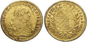 Napoli, Ferdinando IV di Borbone (1759-1816), Oncia napoletana da 6 Ducati 1775, Au 27,5 mm 8,81 g , q.SPL