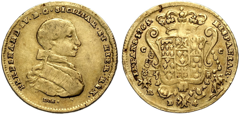 Napoli, Ferdinando IV di Borbone (1759-1816), Doppia napoletana da 4 Ducati 1765...