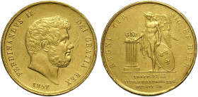 Napoli, Ferdinando II di Borbone (1830-1859), Decupla da 30 Ducati 1852, Rara Au 35,5 mm 37,83 g , bei fondi ma lieve ritocco al bordo altrimenti q.SP...