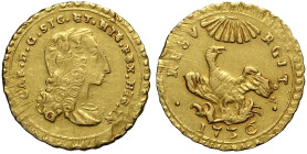 Palermo, Carlo di Borbone (1734-1759), Oncia d'oro 1736, Au 22 mm 4,43 g , BB-SPL