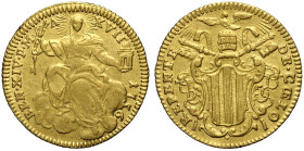 Roma, Benedetto XIV (1740-1758), Zecchino 1756, Au 21,5 mm , impercettibili tracce di montatura altrimenti BB-SPL