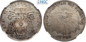 Roma, Sede Vacante (1846), Scudo 1846, Rara Ag 38 mm 26,90 g , conservazione eccezionale, in Slab NGC MS65 (cert. 5790209011 second best grade)
