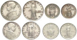 Città del Vaticano, Pio XII (1939-1958), 10 Lire, 5 Lire, 2 Lire e Lira 1951 Prova in argento, 20 pezzi coniati, RRRR Ag, FDC