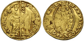 Venezia, Francesco Donà (1545-1553), Zecchino, Au 21 mm 3,46 g , schiacciature altrimenti BB