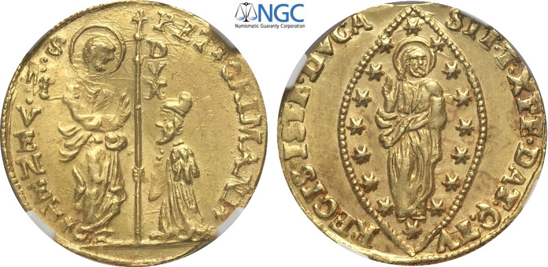 Venezia, Pietro Grimani (1741-1752), Zecchino, Au 21 mm 3,53 g , in slab NGC MS6...