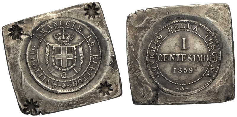 Savoia, Vittorio Emanuele II Re Eletto (1859-1861), Prova in argento del Centesi...