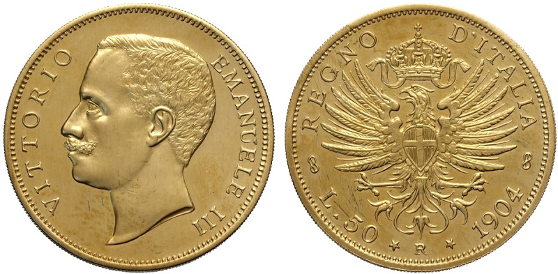 Regno d'Italia, Vittorio Emanuele III (1900-1943), 50 Lire 1904 progetto in rame...