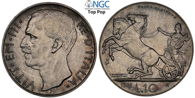 Regno d'Italia, Vittorio Emanuele III (1900-1943), 10 Lire 1926 Prova di stampa,...