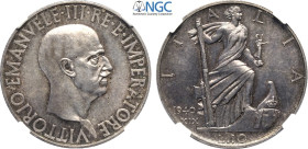 Regno d'Italia, Vittorio Emanuele III (1900-1943), 10 Lire 1940-XIX, RRRR coniati 20 esemplari, Ag 27 mm , a nostro parere la moneta è in FDC, in Slab...
