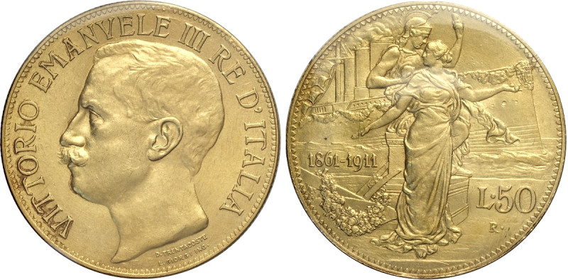 Regno d'Italia, Vittorio Emanuele III (1900-1943), 50 Lire 1911, Rara Au 28 mm ,...