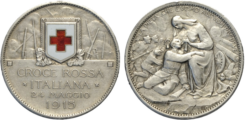 Regno d'Italia, Vittorio Emanuele III (1900-1943), 2 Lire 1915 Gettone in argent...