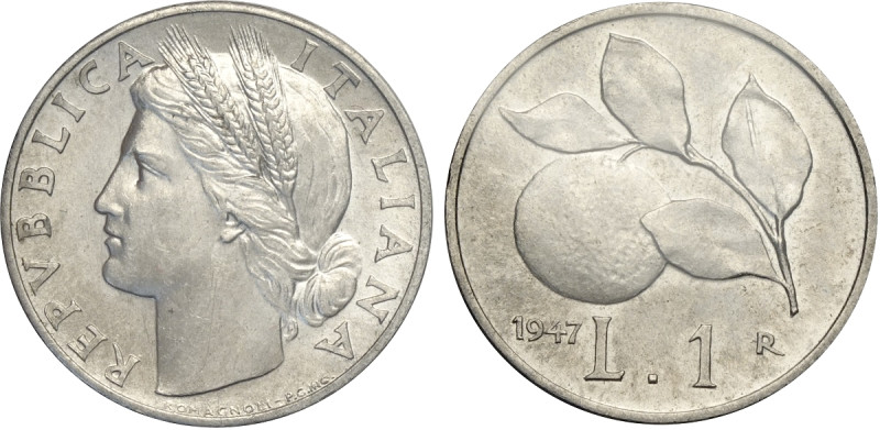 Repubblica Italiana, Monetazione in Lire (1946-2001), Lira 1947, RR It 21,6 mm ,...