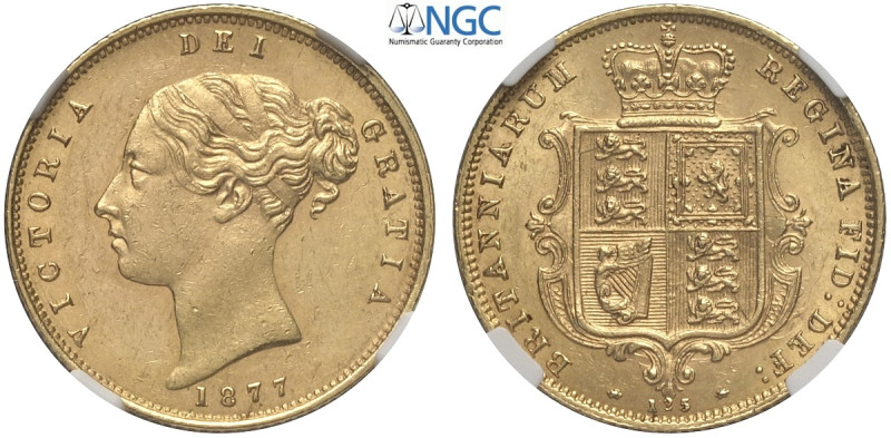 Great Britain, Victoria (1837-1901), Half Sovereign 1877 London, Au 19 mm , in S...