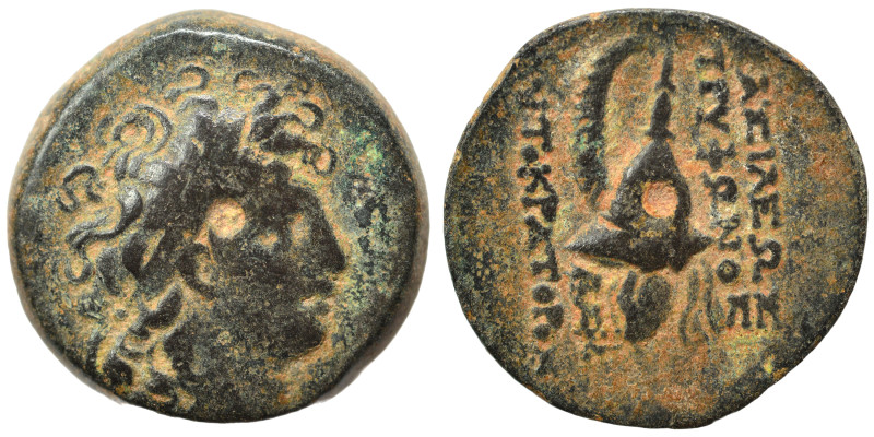 SELEUKID KINGS of SYRIA. Tryphon, 142-138 BC. Ae (bronze, 5.43 g, 17 mm), Antioc...