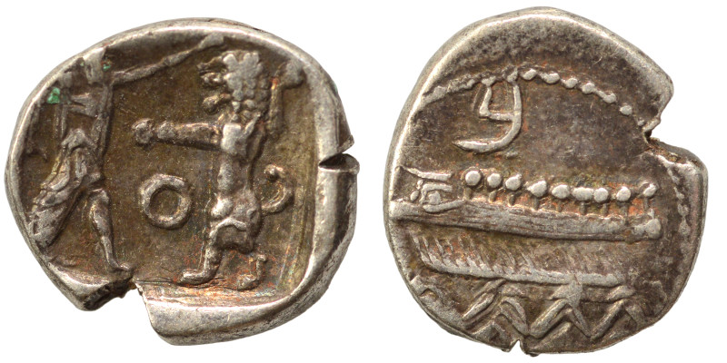 PHOENICIA. Sidon. Ba'alšillem II, circa 401-366 BC. 1/16 Shekel (silver, 0.73 g,...